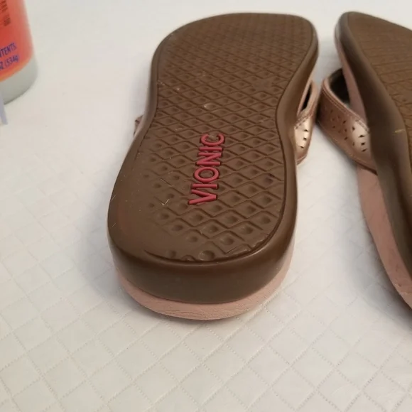 VIONIC Tieperf  Rose Gold Thongs Flip Flop Sandals 10.5 By Measurement - Picture 10 of 10